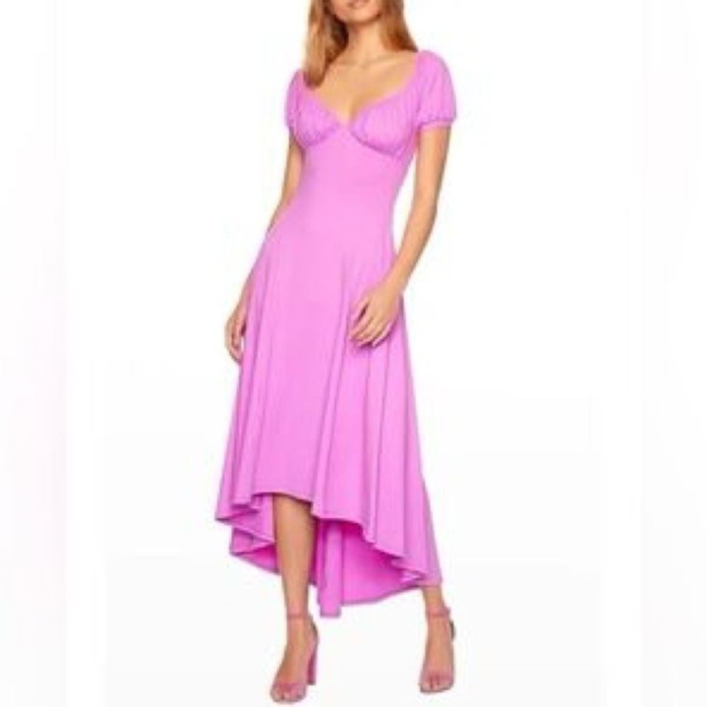 Susana Monaco lilac pink midi high low dress
